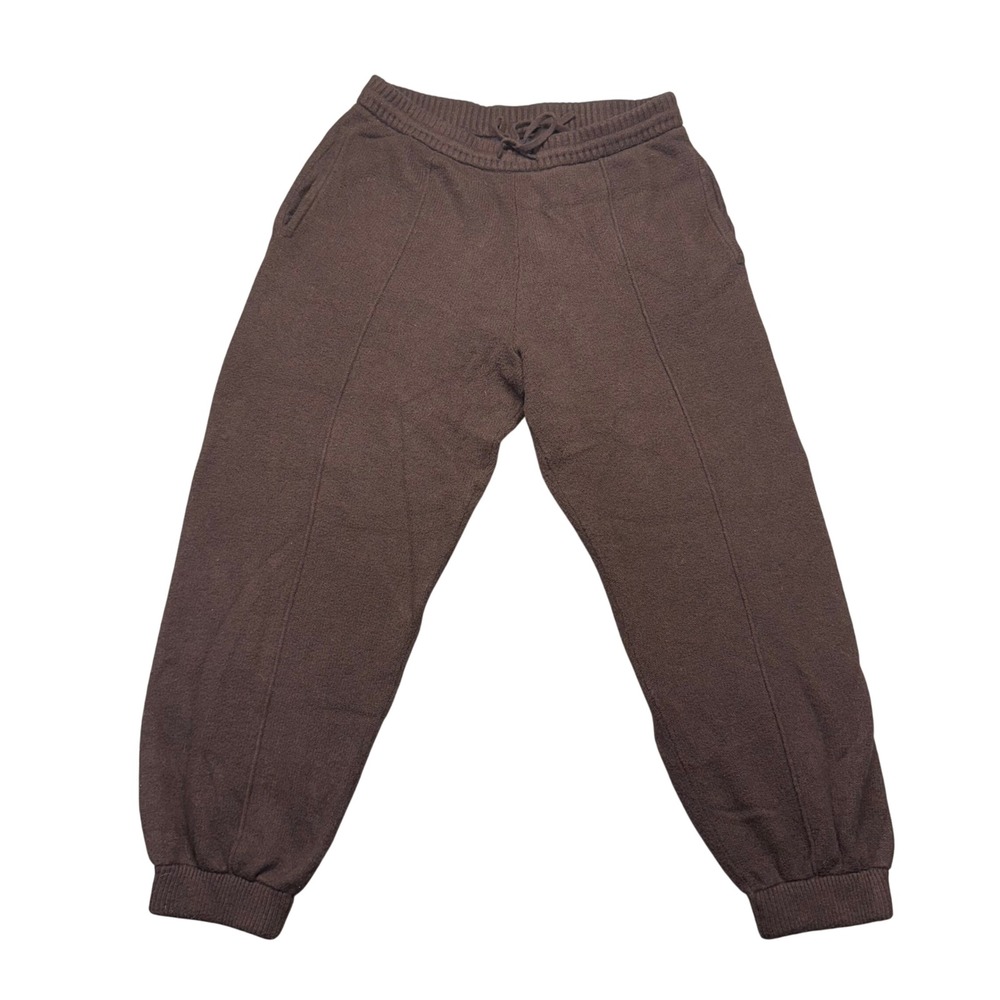 VTG Y2K Pants Womens Small‎ Brown Knit Pintuck Cotton Blend Sweatpant